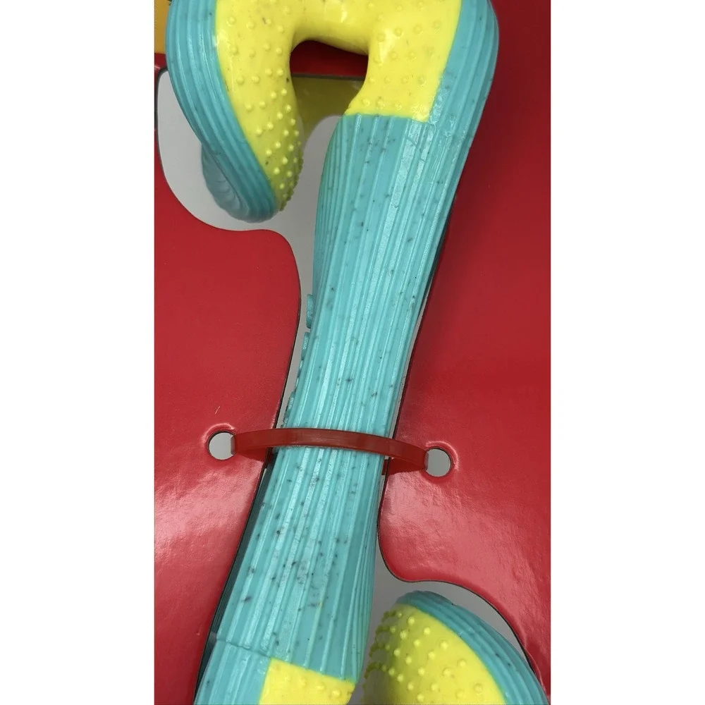 KONG Rerun Whoosh Bone Dog Toy M/L Treat Holding Fetch Teal Yellow PRW12